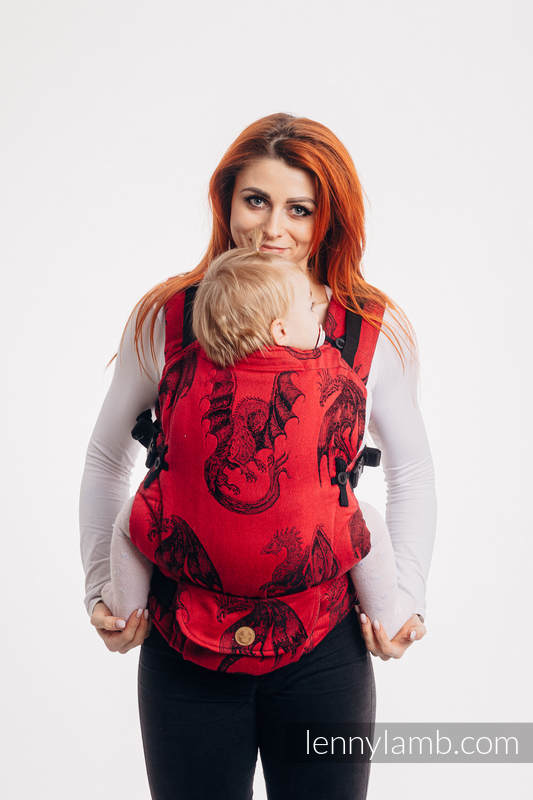 LennyUpGrade Carrier, Standard Size, jacquard weave, 100% cotton - DRAGON - FIRE AND BLOOD #babywearing