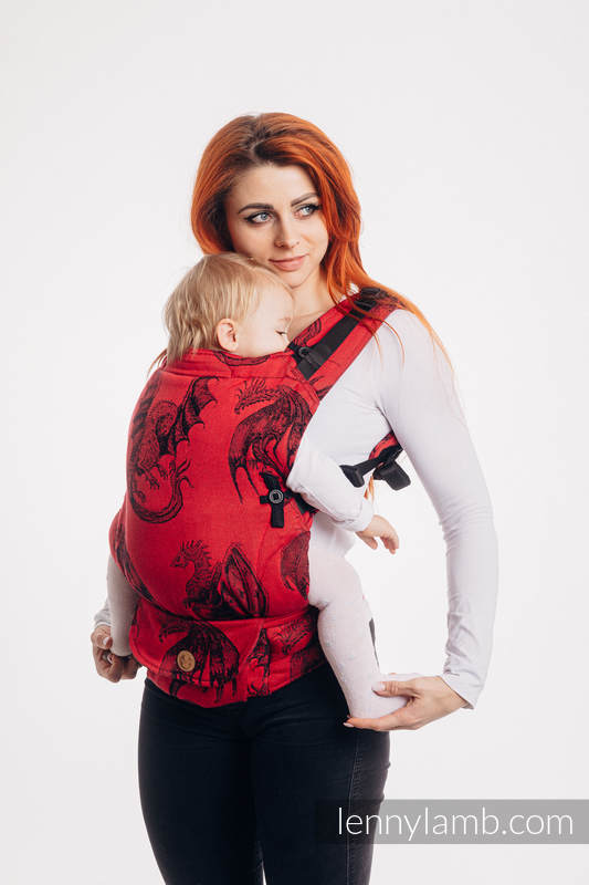 LennyUpGrade Carrier, Standard Size, jacquard weave, 100% cotton - DRAGON - FIRE AND BLOOD #babywearing