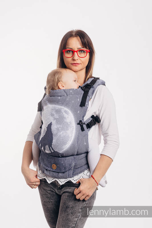 Mochila LennyUpGrade, talla estándar, tejido jaqurad 100% algodón - MOONLIGHT WOLF #babywearing