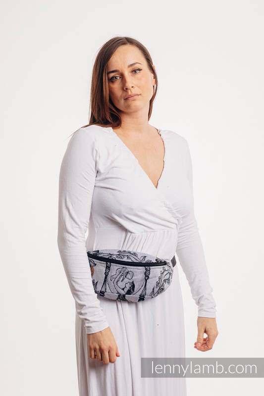 Waist Bag made of woven fabric, (100% cotton) - TIME (with skull)  #babywearing