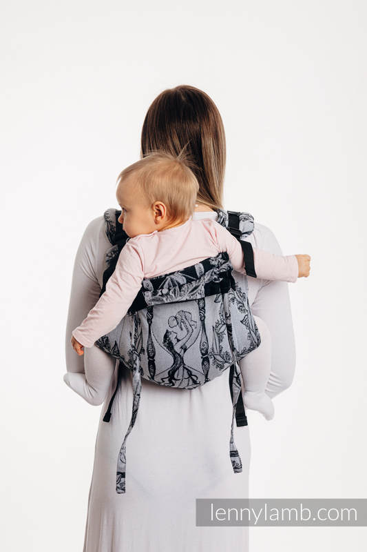 Lenny Buckle Onbuhimo baby carrier, standard size, jacquard weave (100% cotton) - TIME (with skull)  #babywearing