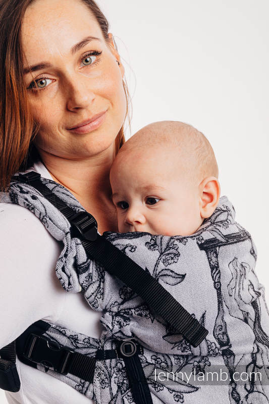 LennyUpGrade Carrier, Standard Size, jacquard weave 100% cotton - TIME (with skull) #babywearing