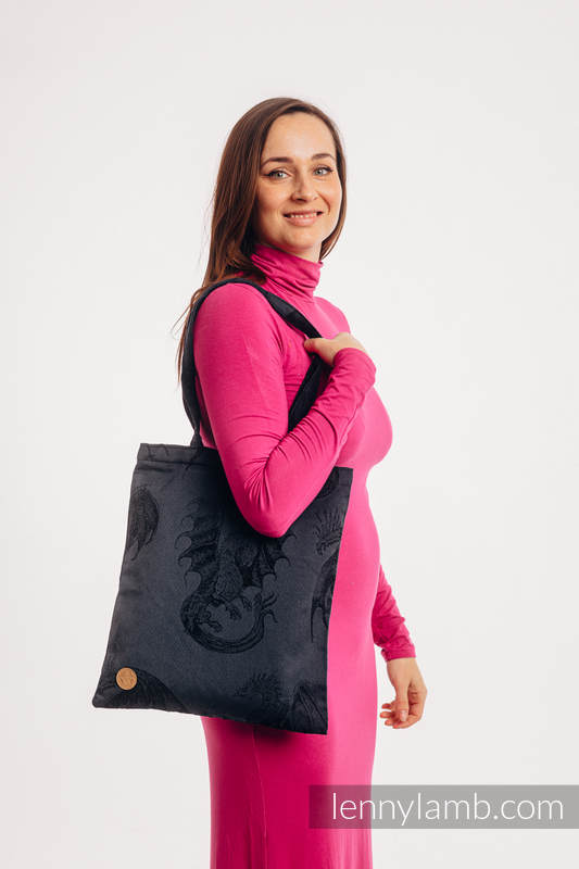 Einkaufstasche, hergestellt aus gewebtem Stoff (100% Baumwolle) - DRAGON - DRAGONWATCH #babywearing
