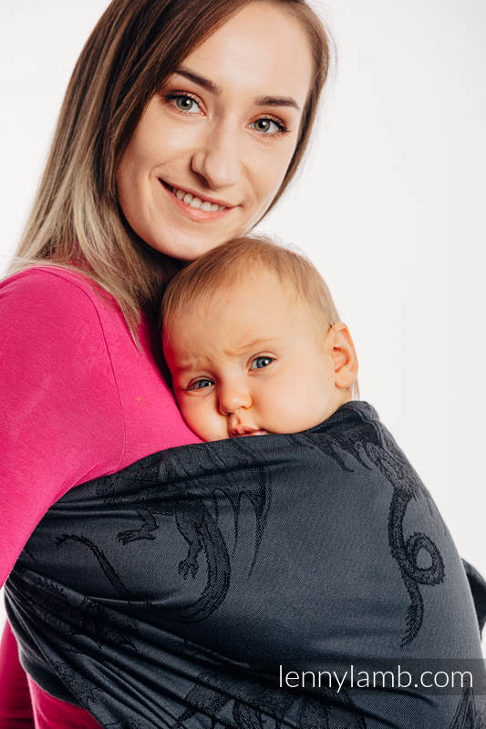 RingSling, Jacquardwebung (100% Baumwolle), mit Raffung an den Ringen - DRAGON - DRAGONWATCH - standard 1.8m #babywearing