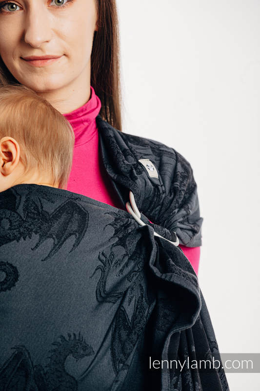 Żakardowa chusta kółkowa do noszenia dzieci, bawełna - DRAGON - SMOCZA STRAŻ - long 2.1m #babywearing