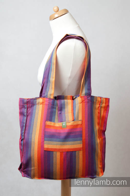 Bolso hecho de tejido de fular (100% algodón) - SUNSET RAINBOW COTTON - talla estándar 37 cm x 37 cm #babywearing