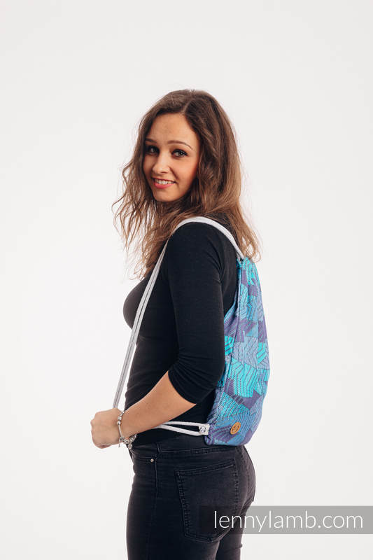 Sackpack made of wrap fabric (100% cotton) - PRISM - BLUE RAY - standard size 32cmx43cm #babywearing
