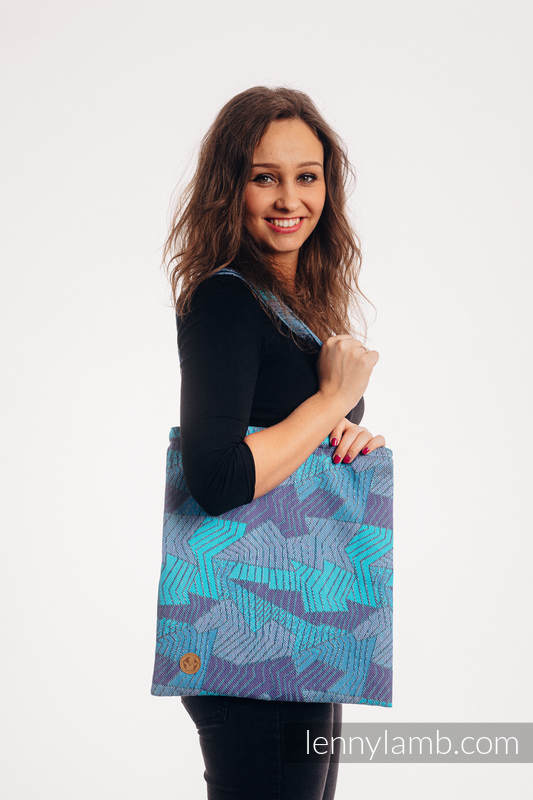 Bolsa de la compra hecho de tejido de fular (100% algodón) - PRISM - BLUE RAY #babywearing