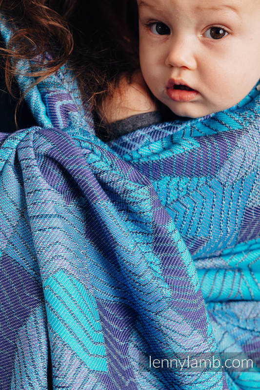 Fular, tejido jacquard (100% algodón) - PRISM - BLUE RAY - talla M #babywearing