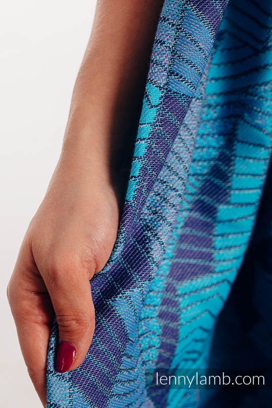 Fular, tejido jacquard (100% algodón) - PRISM - BLUE RAY - talla S #babywearing