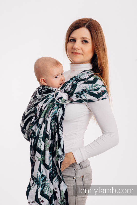 Żakardowa chusta kółkowa do noszenia dzieci, (100% bawełna) - ABSTRACT - standard 1.8m #babywearing
