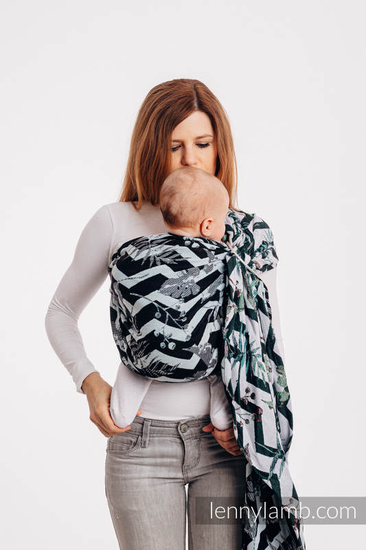 Ringsling, Jacquard Weave (100% cotton) - with gathered shoulder - ABSTRACT - long 2.1m (grade B) #babywearing