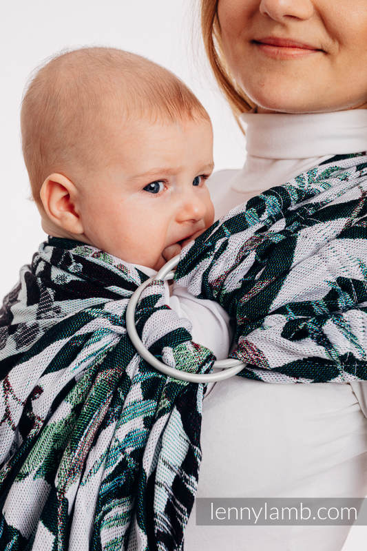 Żakardowa chusta kółkowa do noszenia dzieci, (100% bawełna) - ABSTRACT - long 2.1m #babywearing