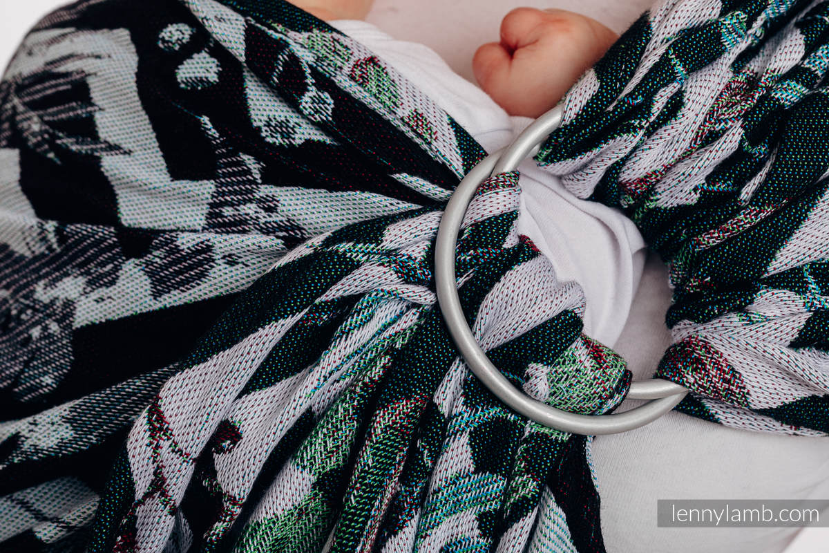 Bandolera de anillas, tejido Jacquard (100% algodón) - con plegado simple -  ABSTRACT - standard 1.8m #babywearing
