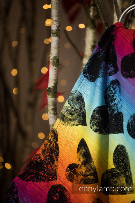 Fular, tejido jacquard (100% algodón) - LOVKA RAINBOW DARK - talla M #babywearing