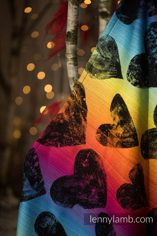 Fular, tejido jacquard (100% algodón) - LOVKA RAINBOW DARK - talla L #babywearing