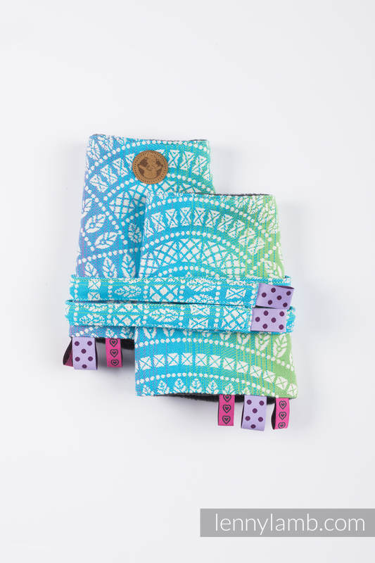 Nakładki ochronne na pasy ramienne, (60% bawełna, 40% poliester) - Zestaw - PAWI OGON - BAŃKA MYDLANA #babywearing