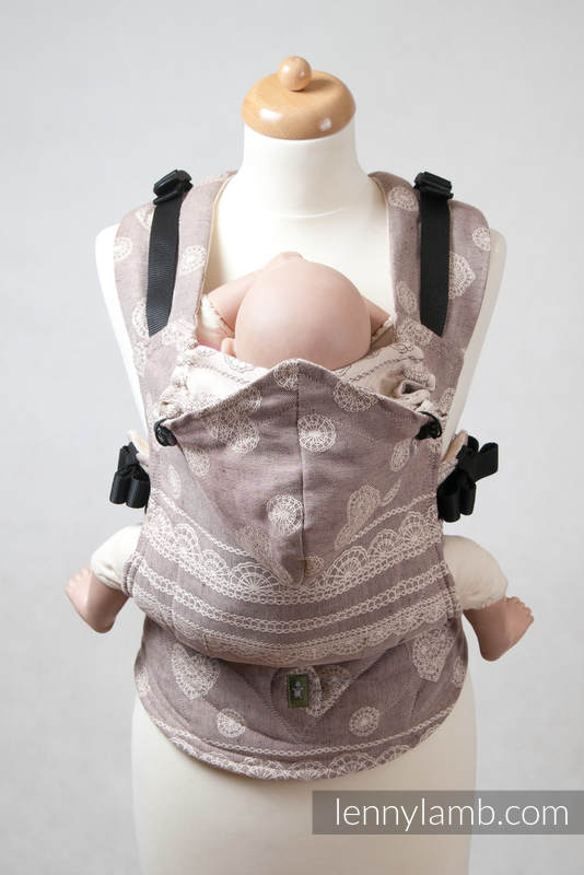 Ergonomic Carrier, Toddler Size, jacquard weave 60% cotton 40% linen - NOUGAT LACE #babywearing