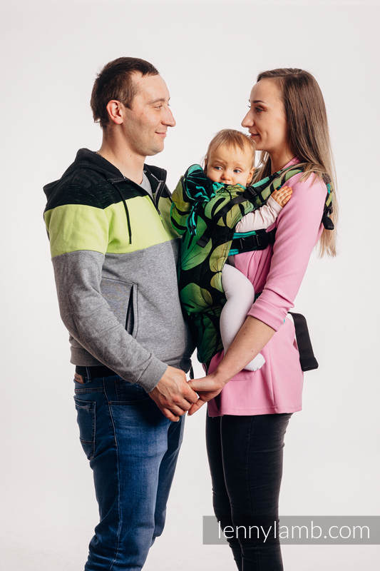 LennyGo Mochila ergonómica, talla Toddler, jacquard 100% algodón - MONSTERA #babywearing