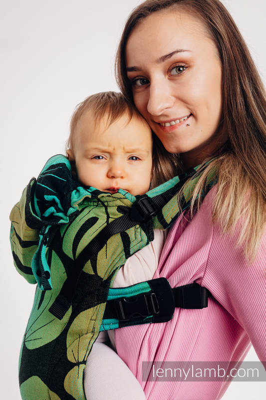 LennyGo Mochila ergonómica, talla bebé, jacquard 100% algodón - MONSTERA #babywearing