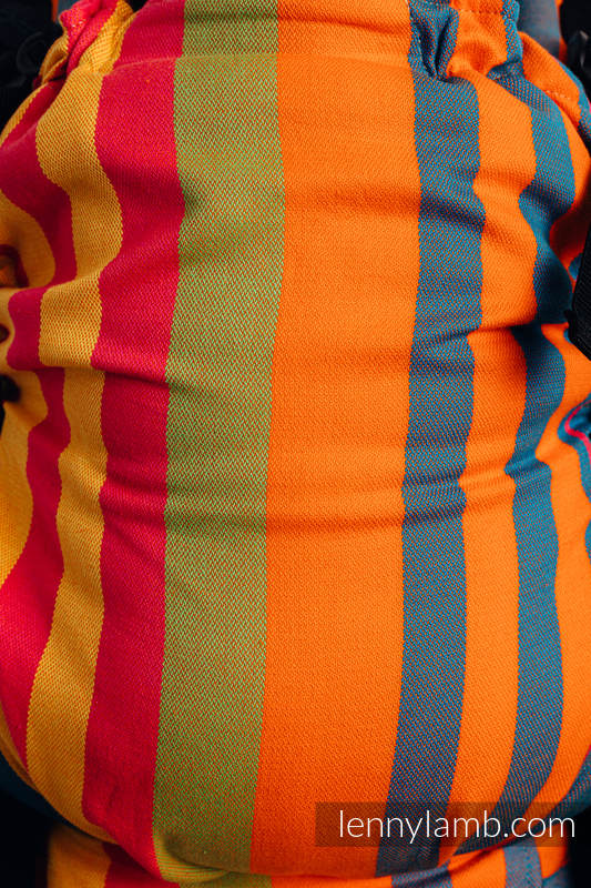 Nosidełko LennyUpGrade z tkaniny skośno-krzyżowej 100% bawełna, rozmiar standard - POMARAŃCZOWA ZUMBA #babywearing