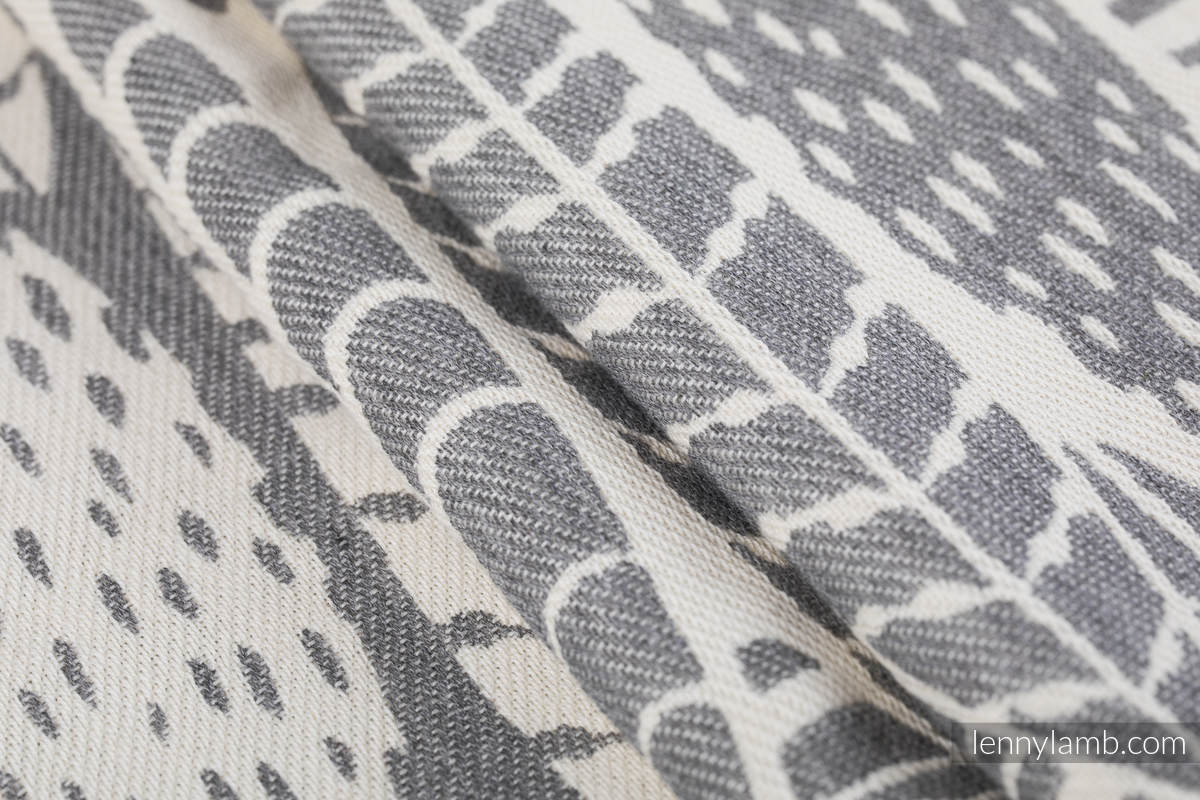 Écharpe, jacquard (85% coton, 15% bambou charcoal) - SKETCHES OF NATURE - PURE - no dyes - taille S #babywearing