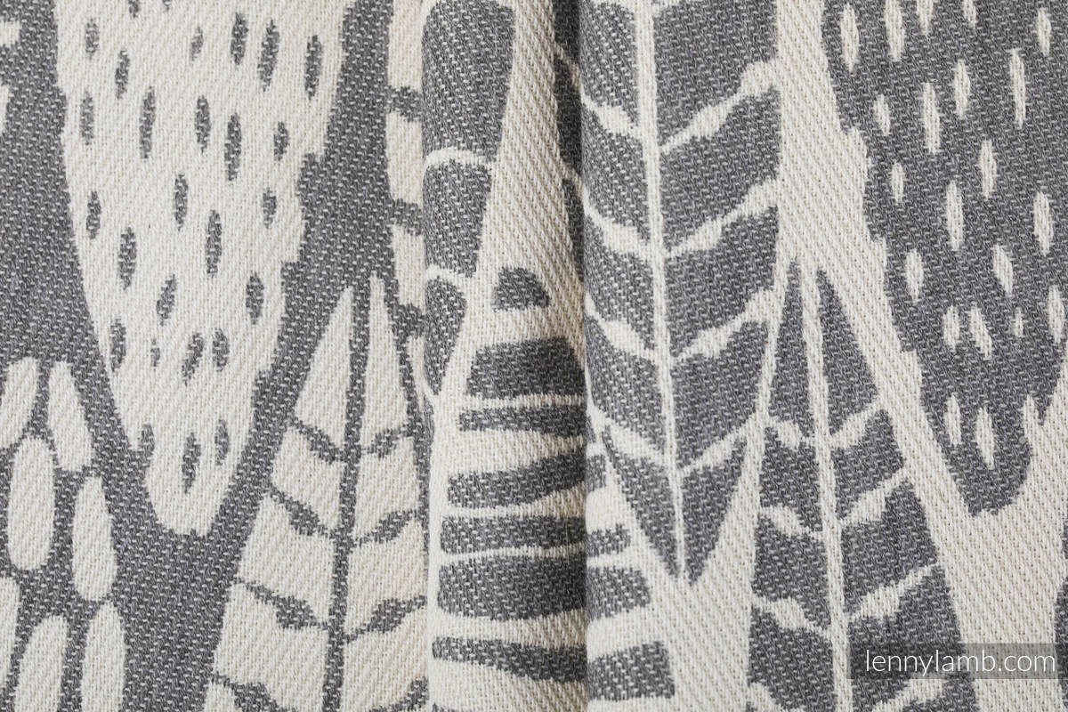 Écharpe, jacquard (85% coton, 15% bambou charcoal) - SKETCHES OF NATURE - PURE - no dyes - taille L #babywearing