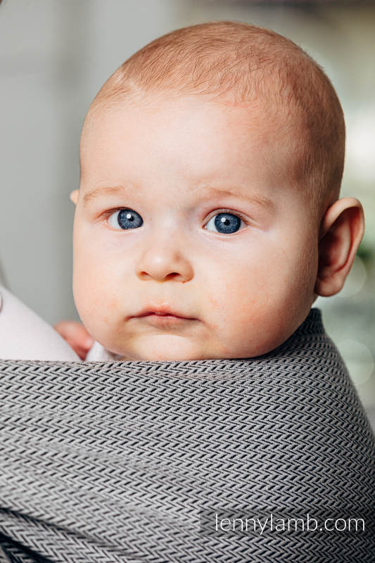 Sling de la gamme de base, d’écharpes (100 % coton) - avec épaule sans plis - LITTLE HERRINGBONE SODALITE - standard 1.8m #babywearing