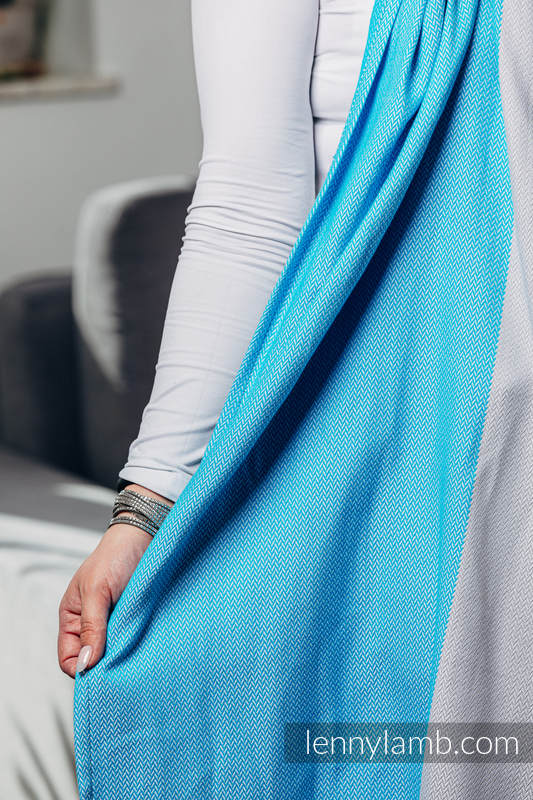 Sling de la gamme de base, d’écharpes (100 % coton) - avec épaule sans plis - LITTLE HERRINGBONE LARIMAR - long 2.1m  #babywearing