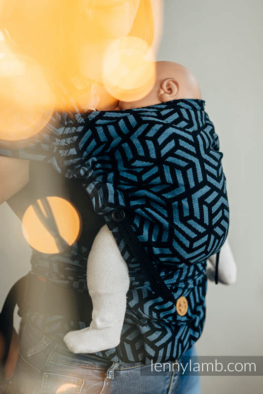 Porte-bébé LennyHybrid Half Buclke, taille standard, jacquard, 100% coton - BASIC LINE METEORITE #babywearing