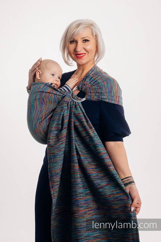 Sling, jacquard (100% coton) - avec épaule sans plis - COLORFUL WIND - long 2.1m  #babywearing