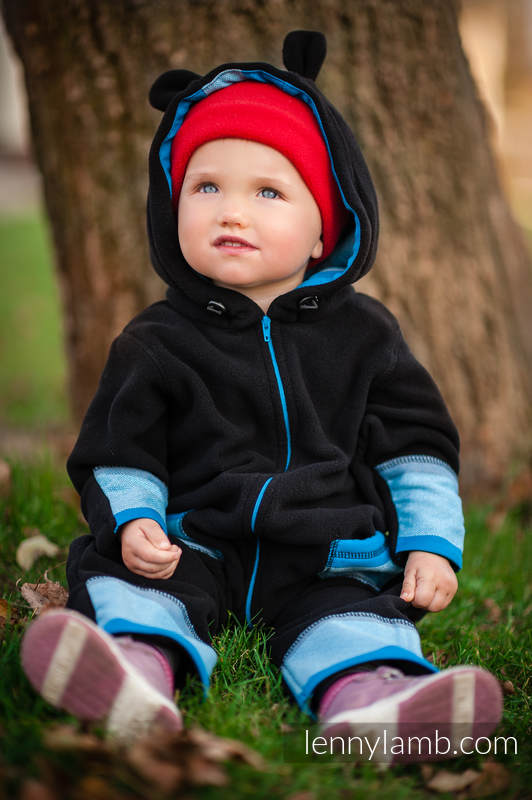 Fleece Romper - size 68 - black with Norwegian Diamond #babywearing
