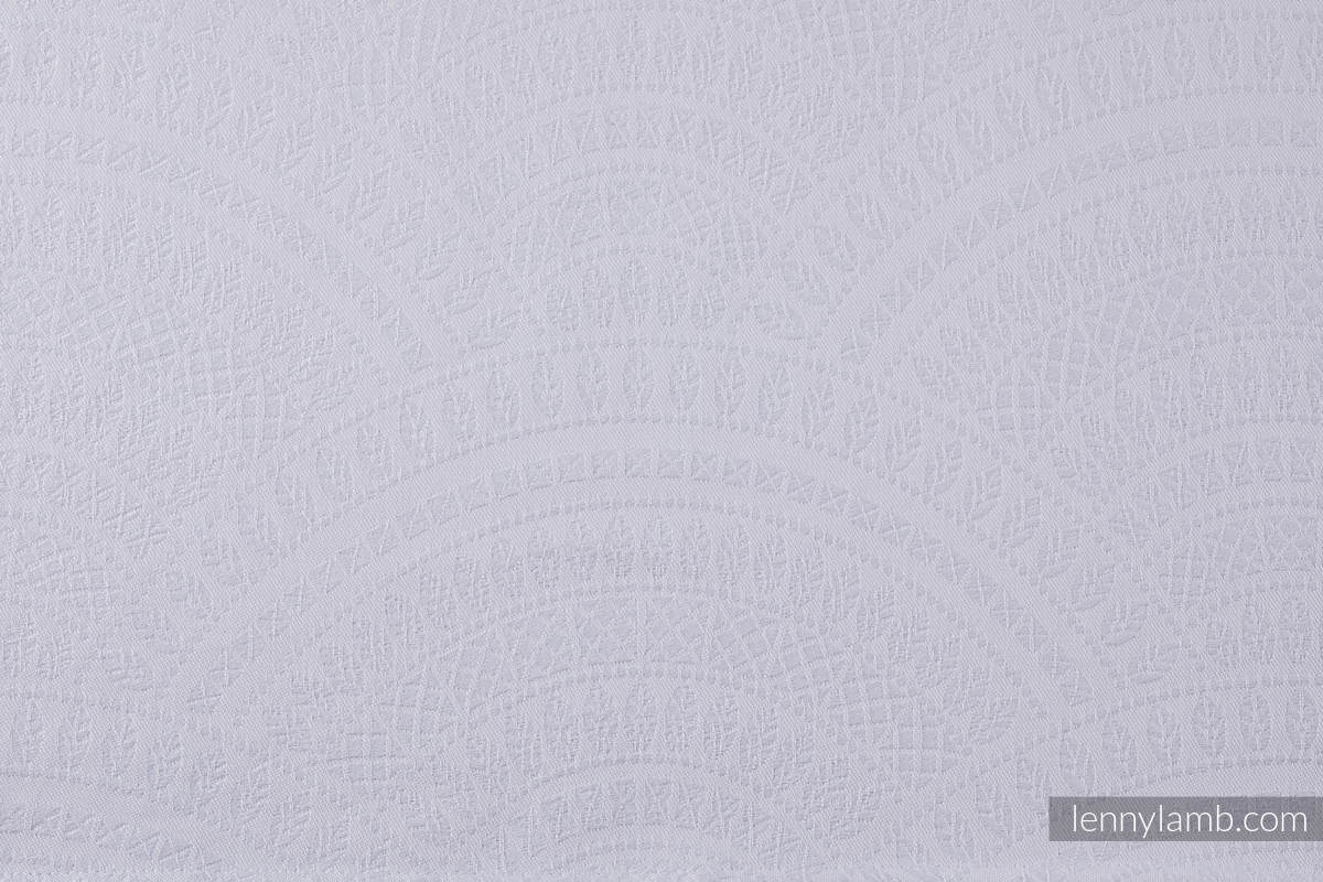 Bandolera de anillas, tejido Jacquard (100% algodón) - con plegado simple - PEACOCK'S TAIL - BLANCO - standard 1.8m #babywearing