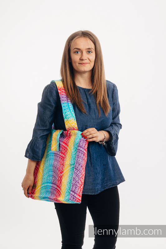 Shoulder bag made of wrap fabric (100% cotton) - PEACOCK’S TAIL - FUNFAIR - standard size 37cmx37cm #babywearing