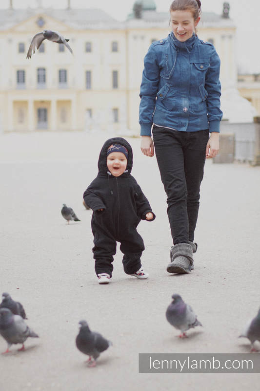 Fleece Baby Suit - size 74 - black #babywearing