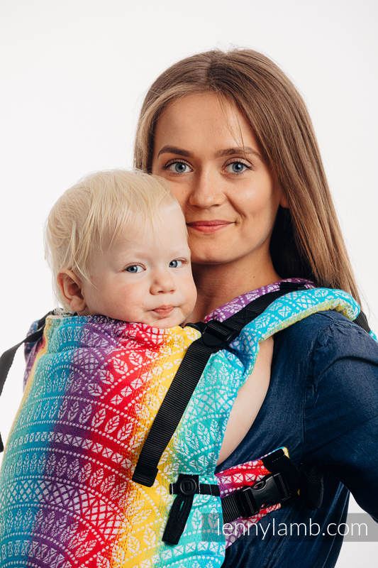 LennyUpGrade Carrier, Standard Size, jacquard weave 100% cotton - PEACOCK'S TAIL - FUNFAIR  #babywearing