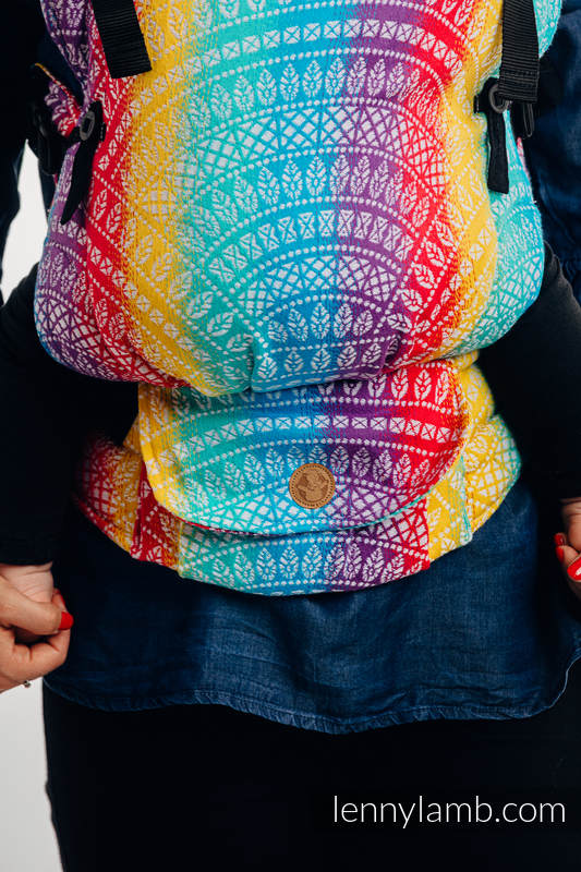 Mochila LennyUpGrade, talla estándar, tejido jaqurad 100% algodón - PEACOCK'S TAIL - FUNFAIR  #babywearing
