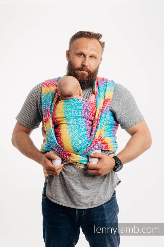 Baby Wrap, Jacquard Weave (100% cotton) - PEACOCK’S TAIL - FUNFAIR - size S #babywearing