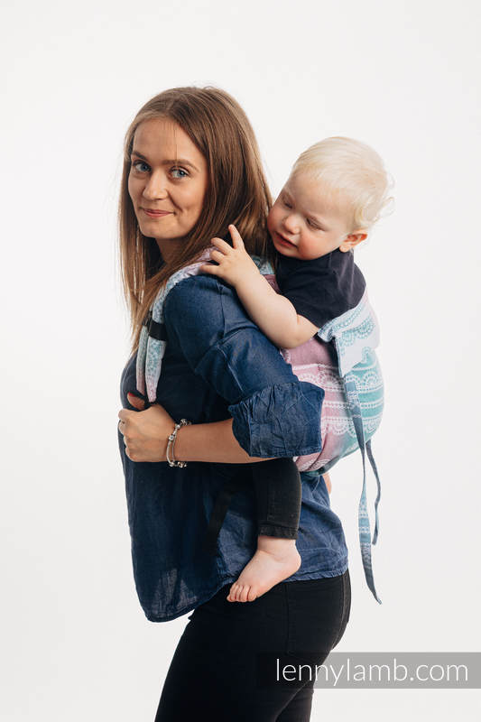 Nosidło Klamrowe ONBUHIMO  z tkaniny żakardowej, (91% bawełna, 9% tencel), rozmiar toddler - KORONKA UNICORN #babywearing