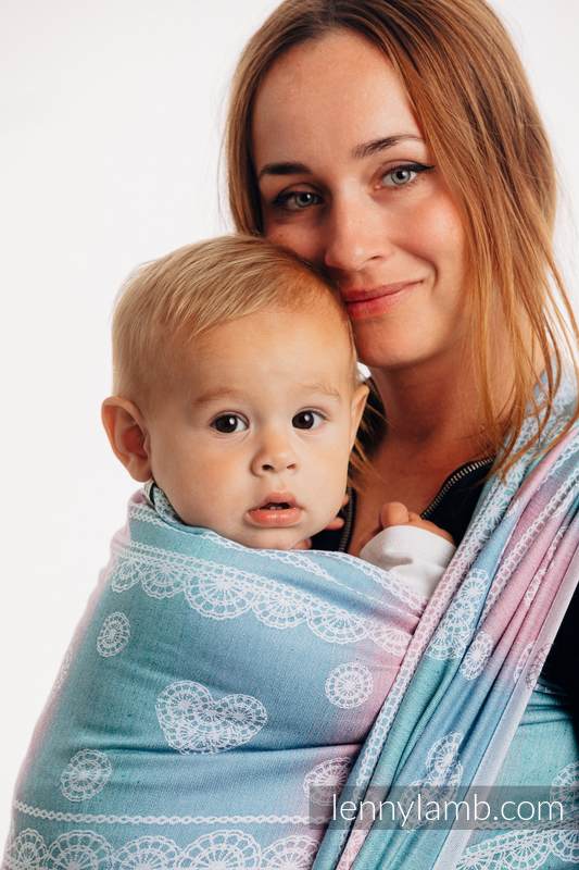 Żakardowa chusta do noszenia dzieci, 91% bawełna, 9% tencel - KORONKA UNICORN - rozmiar L #babywearing