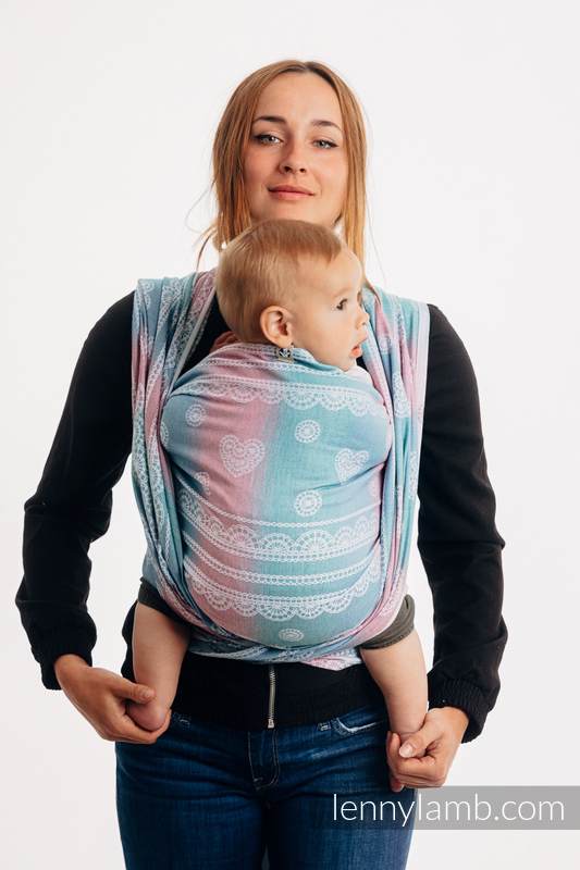 Żakardowa chusta do noszenia dzieci, 91% bawełna, 9% tencel - KORONKA UNICORN - rozmiar XS #babywearing
