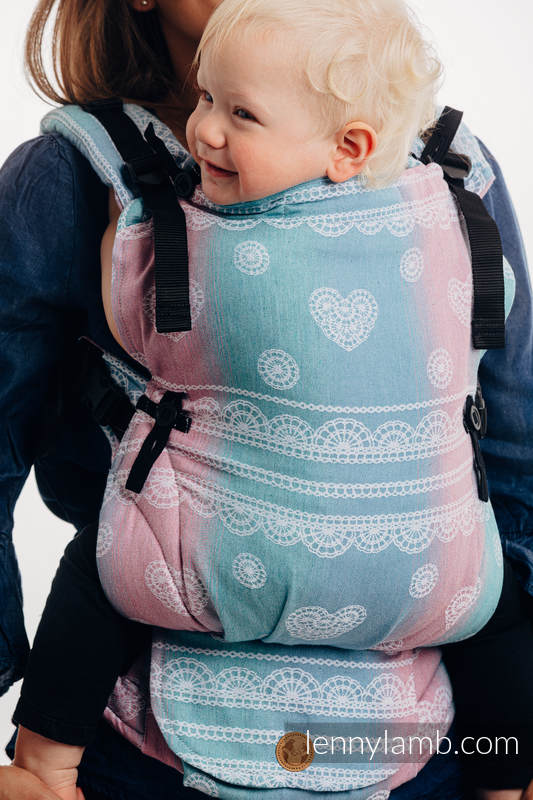 Nosidełko LennyUpGrade  z tkaniny żakardowej (91% bawełna, 9% tencel), rozmiar standard - KORONKA UNICORN #babywearing