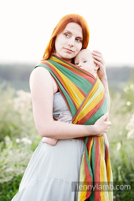 Chusta do noszenia dzieci, tkana splotem skośno-krzyżowym (100% bawełna) - BABIE LATO - rozmiar S #babywearing