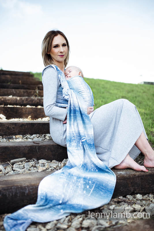 Baby Wrap, Jacquard Weave (54% cotton, 46% silk) - SYMPHONY - OVER CLOUDS - size S #babywearing