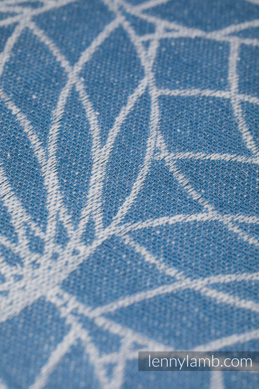 Fular, tejido jacquard (100% lino) - LOTUS - BLUE - talla M (grado B) #babywearing