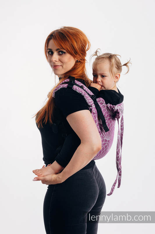 Nosidło Klamrowe ONBUHIMO  z tkaniny żakardowej (100% len), rozmiar Toddler - LOTOS - PURPUROWY  #babywearing