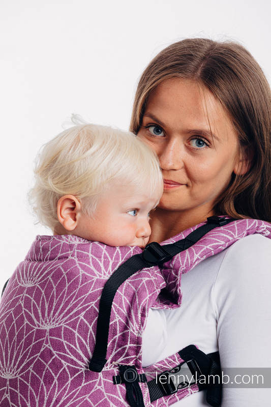 LennyUpGrade Carrier, Standard Size, jacquard weave, 100% linen - LOTUS - PURPLE  #babywearing