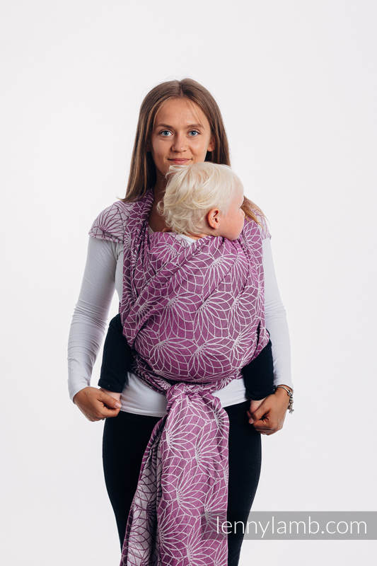 Żakardowa chusta do noszenia dzieci, 100% len - LOTOS - PURPUROWY - rozmiar M #babywearing