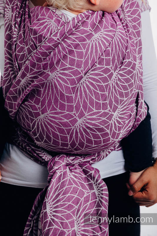 Fular, tejido jacquard (100% lino) - LOTUS - PURPLE - talla M #babywearing
