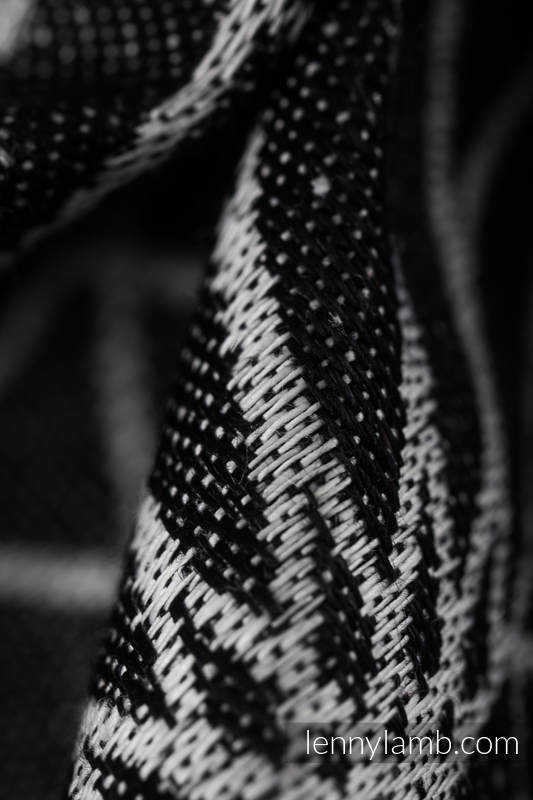 Fascia portabebè, tessitura Jacquard (100% lino) - LOTUS - BLACK - taglia M #babywearing
